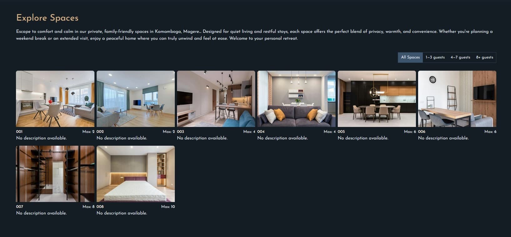 Screenshot of In-House Rentals Platform